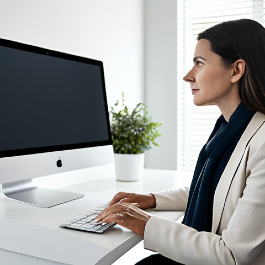 A professional freelance entrepreneur, mid-30s, in modest, contemporary business casual attire, fully clothed, appropriate attire. Sitting at a sleek, minimalist desk in a well-lit, modern home office. The individual is intensely focused on a large monitor, their expression reflecting strategic thought and efficient workflow. One hand subtly gestures towards a digital task management interface or a data visualization, symbolizing intelligent automation and AI integration. The background features clean lines, organized shelving, and subtle tech elements, conveying a high-tech yet calm atmosphere. Professional photography, soft natural light, high-resolution, sharp focus, safe for work, appropriate content, fully clothed, professional, modest, family-friendly, perfect anatomy, correct proportions, natural pose, well-formed hands, proper finger count, natural body proportions.