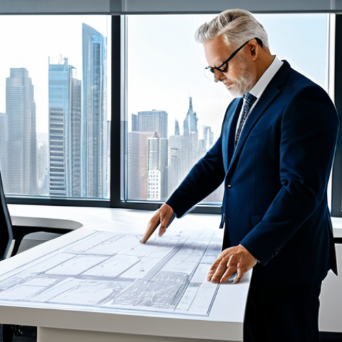 **

"A professional architect, fully clothed in modest attire, reviewing blueprints in a bright, modern office space with large windows overlooking a cityscape, safe for work, appropriate content, perfect anatomy, correct proportions, well-formed hands, proper finger count, natural body proportions, family-friendly, professional presentation."

**
